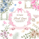 Kit Digital Floral Lírios